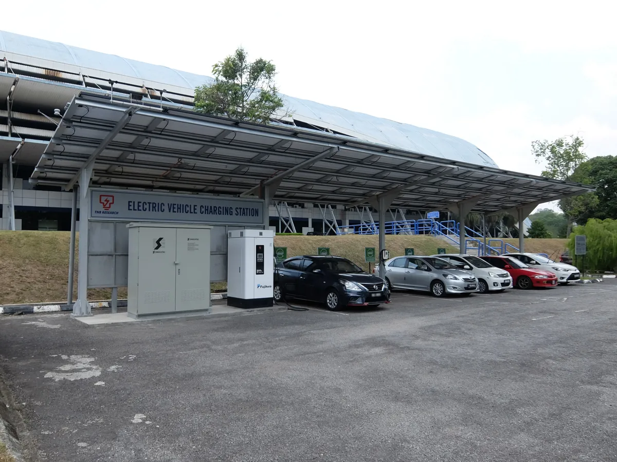 A public EV charging station at TNB Research in Kajang, Selangor.
